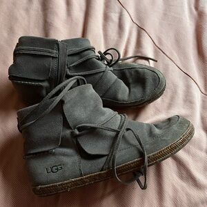 UGG Kids Charcoal Suede Boots